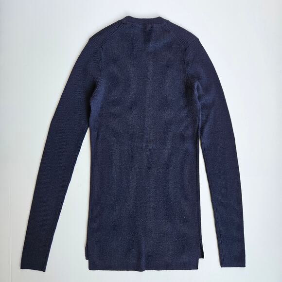 Rebecca Vallance Navy Merino Wool Silk Knit Sweater Size Small - Picture 2 of 10